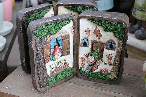 ガーデニング雑貨・小人の家・ライト付き